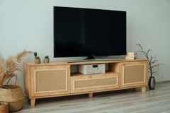 Jute Scandinavisch Jute Tv-Meubel met Stoffen Hoes, 180 cm
