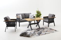 Capella Dubbele Tuinloungeset, Antraciet