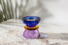 Mona Candle Holder, Purple & Blue