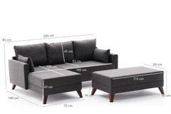 Bella Soft Mini Hoekbank Links, Antraciet