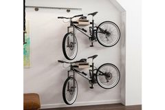 Bisly 2 Piece Bike Racks, Natural Wood