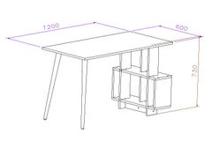 Lagomood Side Bureau, Antraciet en Eik