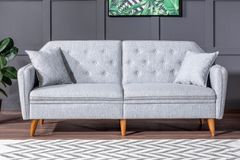 Terra Three Seater Sofa Bed, Fabric in Grey