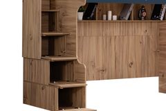 Riva Bunk Bed with Desk, 90 x 190 cm, Walnut