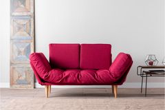 Futon Nina 2-Zitsbank, Bordeauxrood