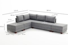 Fly Hoekbank Links, Blauw