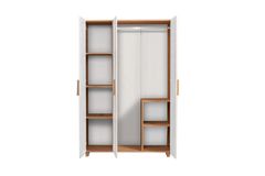 Leva Pied Kledingkast met 3 Deuren, Pijnboom en Wit