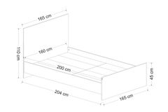 Panna Bedframe, 160x200 cm, Antraciet
