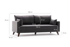 Bella Soft Slaapbank, Antraciet