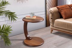 Mobby C-Vormige Bijzettafel, Walnoot