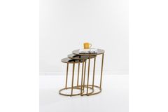 Circles Glazen Zettafels, Zwart en Mat Goud