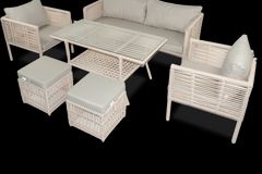 New York Outdoor Sofa Set, Large, Cream