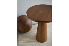 Tucas Home Mushroom Bijzettafel, 28 cm, Walnoot