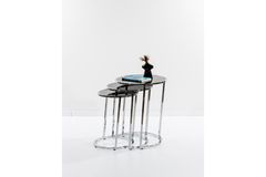 Circles Glazen Zettafels, Zwart en Chroom