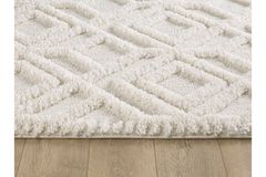 Elite Collectie Gefranjerd Machine Tapijt, Krullend, Crème, 80X300