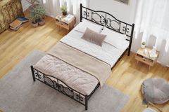 Pero Metalen Bedframe, 180x200 cm, Zwart