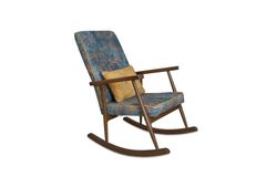 Asedia Trend Ocean Schommelstoel, Blauw & Walnoot