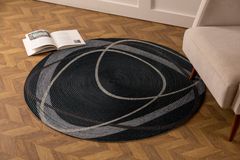 Klotho Woven Jute Rug, 120 x 120 cm, Grey