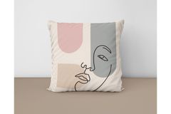 Draw Girl Face Kussensloopset, 4-delig