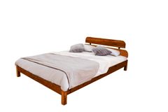 Lotus Double Bed, 140 x 190 cm, Walnut