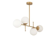 Apliqa Gael Hanglamp met 4 Lampjes, Mat Goud
