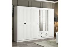 Tideway Crown Kledingkast met 6 Deuren en 2 Lades, 190 cm, Wit