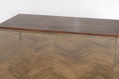 Shiny Coffee Table, Walnut & Silver