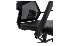 Sancak Office Mesh Lederen Bekleding Bureaustoel Met Metalen Poten, Zwart