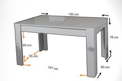 Oblo Uitschuifbare Eettafel, Wit Hoogglans