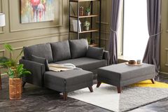 Bella Soft Mini Hoekbank Links, Antraciet