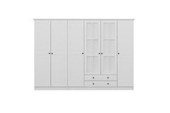 Tideway Crown Kledingkast met 6 Deuren en 2 Lades, 190 cm, Wit