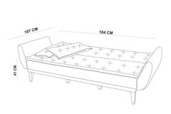 Moby Three Seater Sofa Bed, Fabric in Grey
