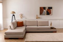 Tulip Hoekbank Links, Ecru (Zonder pouf)