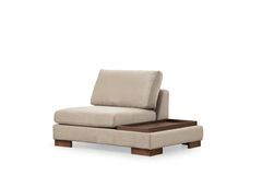 Tulip Modulaire Hoek, enkele Module met Rechtertafel, Ecru