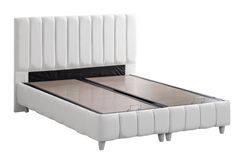 Narva Box, Hoofdbord En Real Matras Met Pad, Wit, 150X200