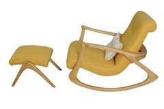 Asien Schommelstoel, Asgrauw, Geel en Natuurlijke Kleur