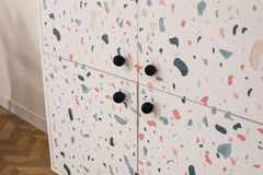 Multicabinet Terazzo Multifunctionele Kast, Met Metalen Poot