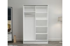 Medway Tideway Kledingkast met Schuifdeuren, 210 cm, Wit en Antraciet