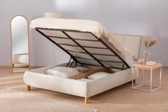Béžová postel s úložným prostorem LUNA Eris,160x200