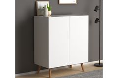 Luce Cabinet, White & Oak