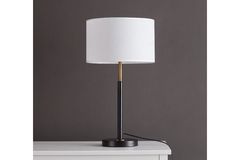 Modern Fabric Table Lamp, Black & White