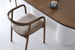 Palmira Houten Stoel, Beige & Walnoot