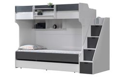 Scotia Stapelbed met Onderbed, 90x190 cm, Antraciet