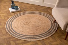 Wit Woven Jute Rug, 80 x 80 cm, Natural