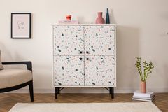 Multicabinet Terazzo Multifunctionele Kast, Met Metalen Poot