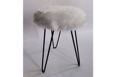 Impala Pluche Poef, Wit