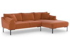 Leo Corner Sofa Right Chaise, Burnt Orange
