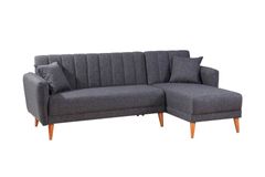 Aqua Corner Sofa Bed, Charcoal