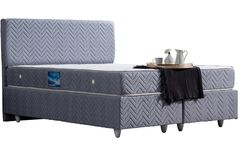 Crystal Boxspring Bedset, 100x200 cm, Grijs