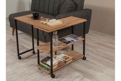 Uberto Rolling Side Table, Walnut